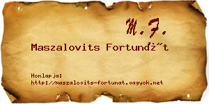 Maszalovits Fortunát névjegykártya
